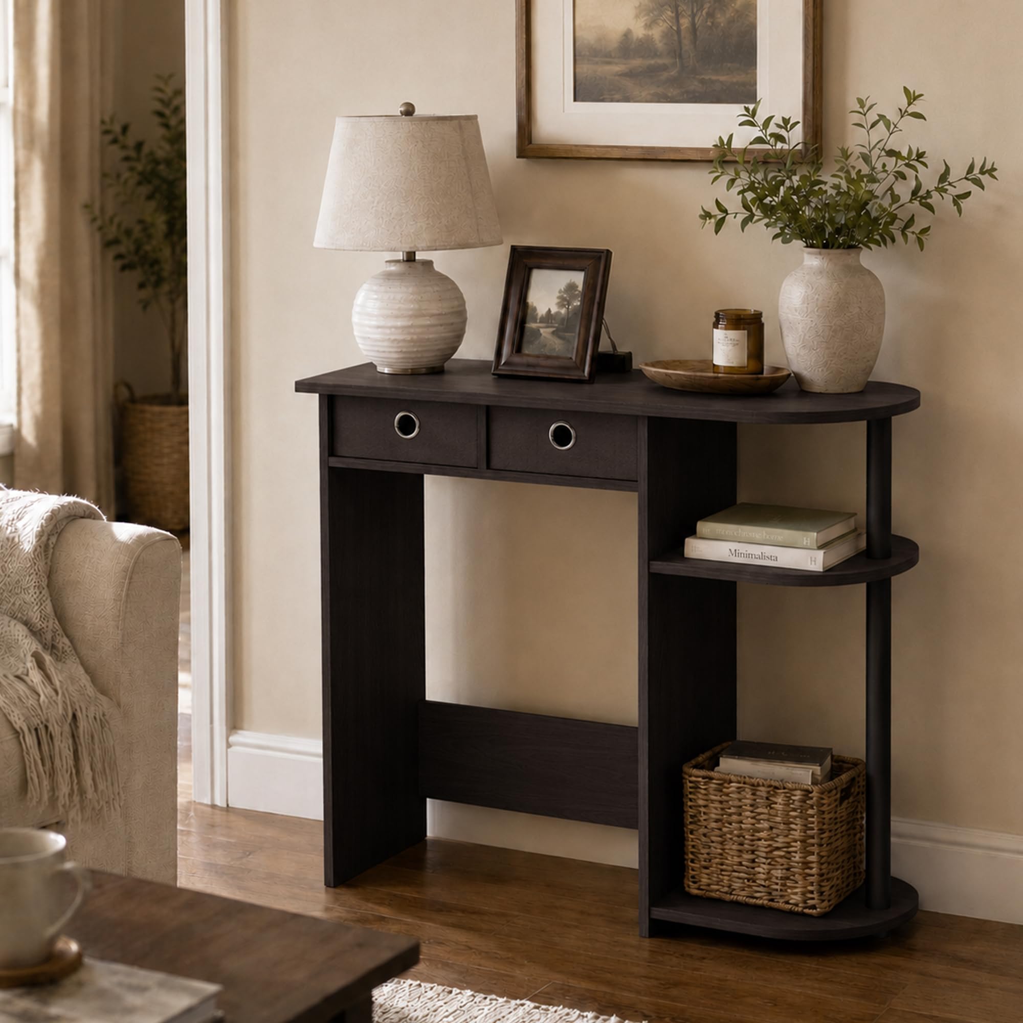Amazon.com: Furinno Jaya 32-Inch Black Entryway Table with 2